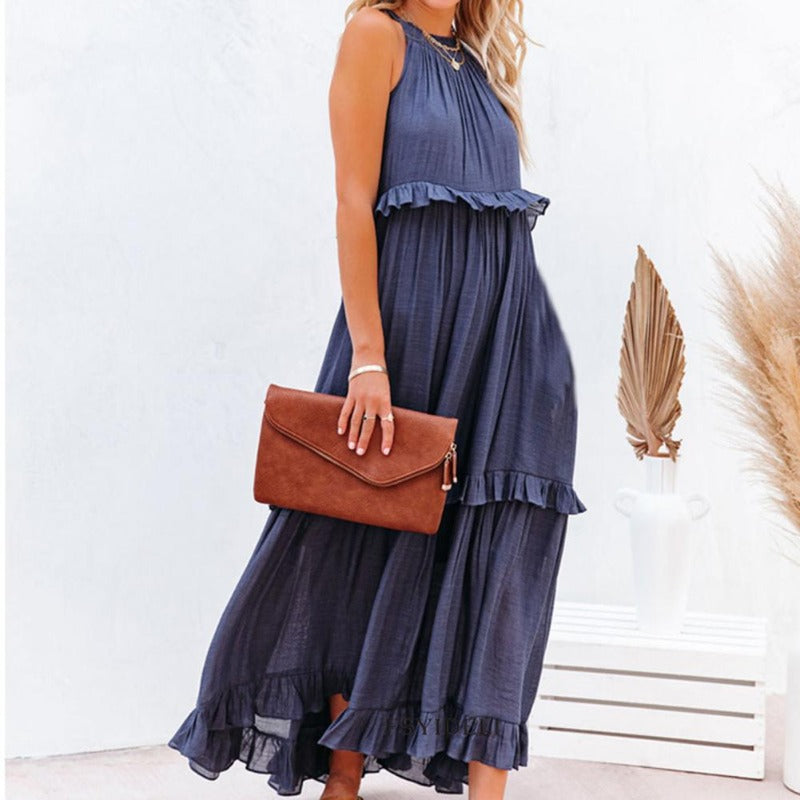 Seraphina | Maxikleid mit leichtem Stoff und verspielten Rüschen für Frauen