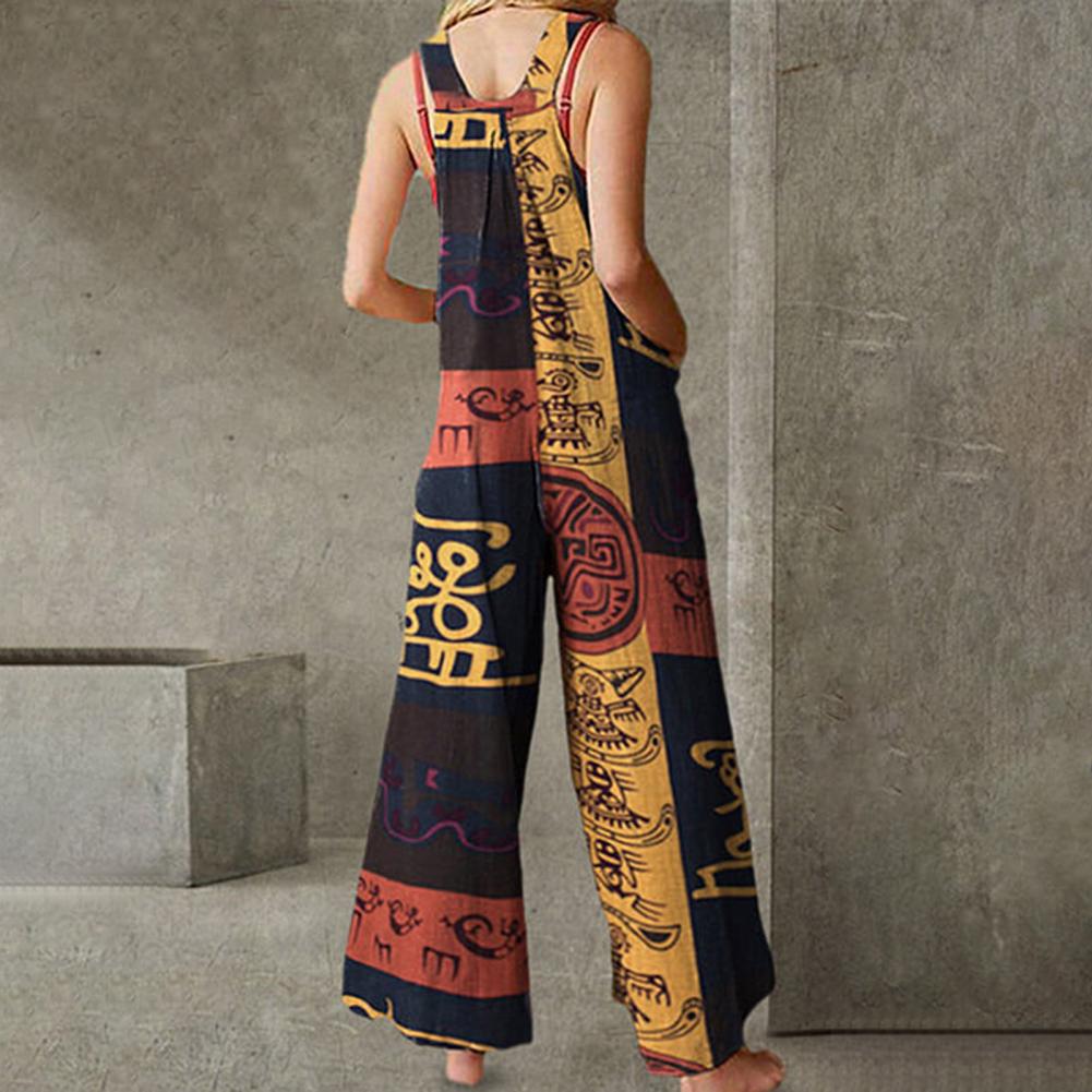 CLAIRE - Vintage Print Weites Bein Jumpsuit