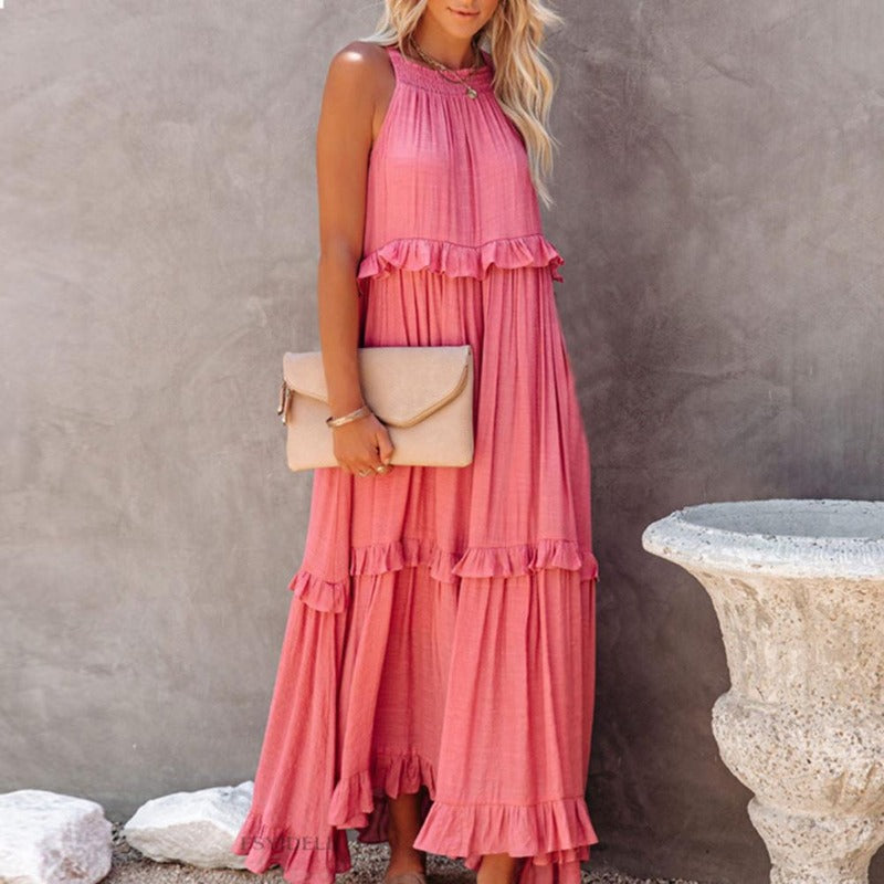 Seraphina | Maxikleid mit leichtem Stoff und verspielten Rüschen für Frauen