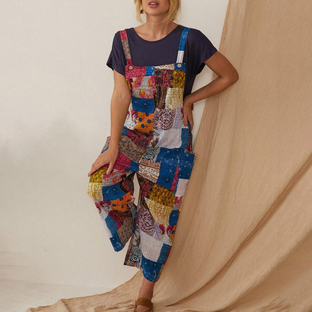 CLAIRE - Vintage Print Weites Bein Jumpsuit