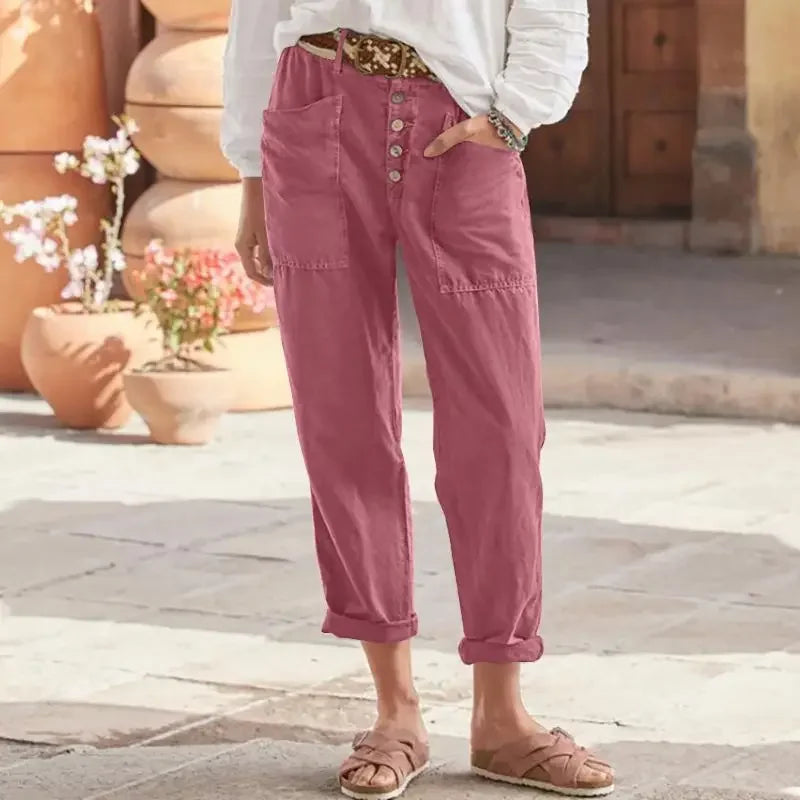 BETTINA - WEITE HOSE MIT KNÖPFEN