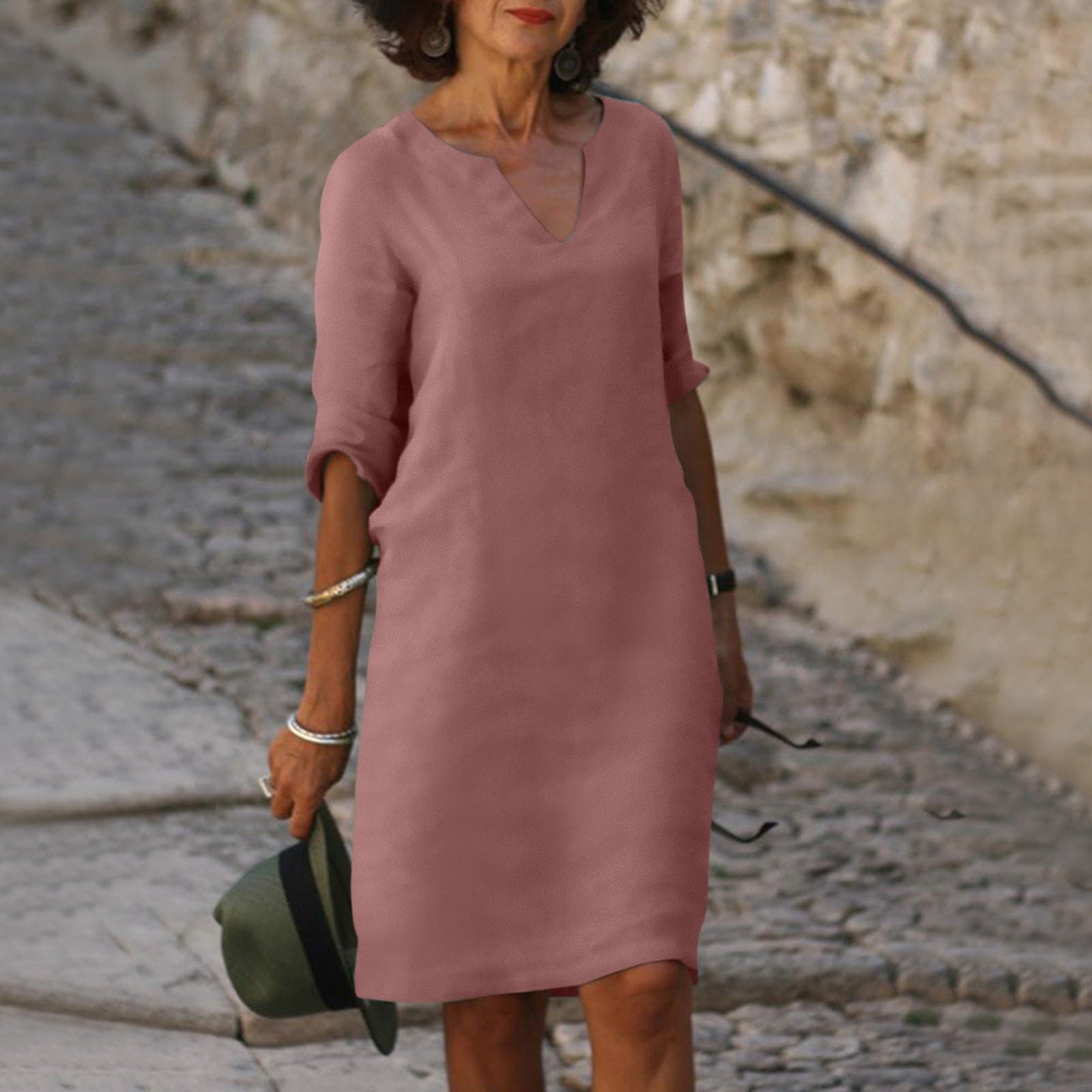 Livia | Sommerkleid mit Leichtem Stoff und V-Ausschnitt für Damen