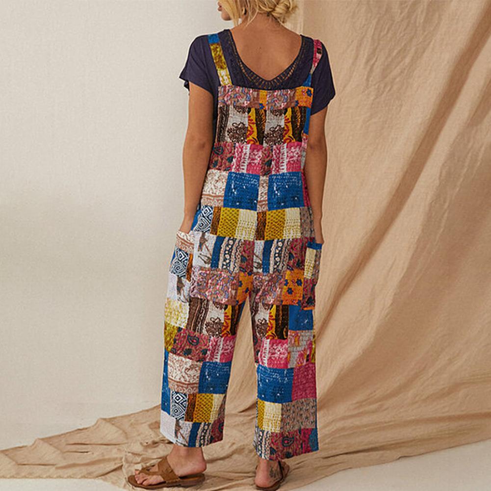 CLAIRE - Vintage Print Weites Bein Jumpsuit