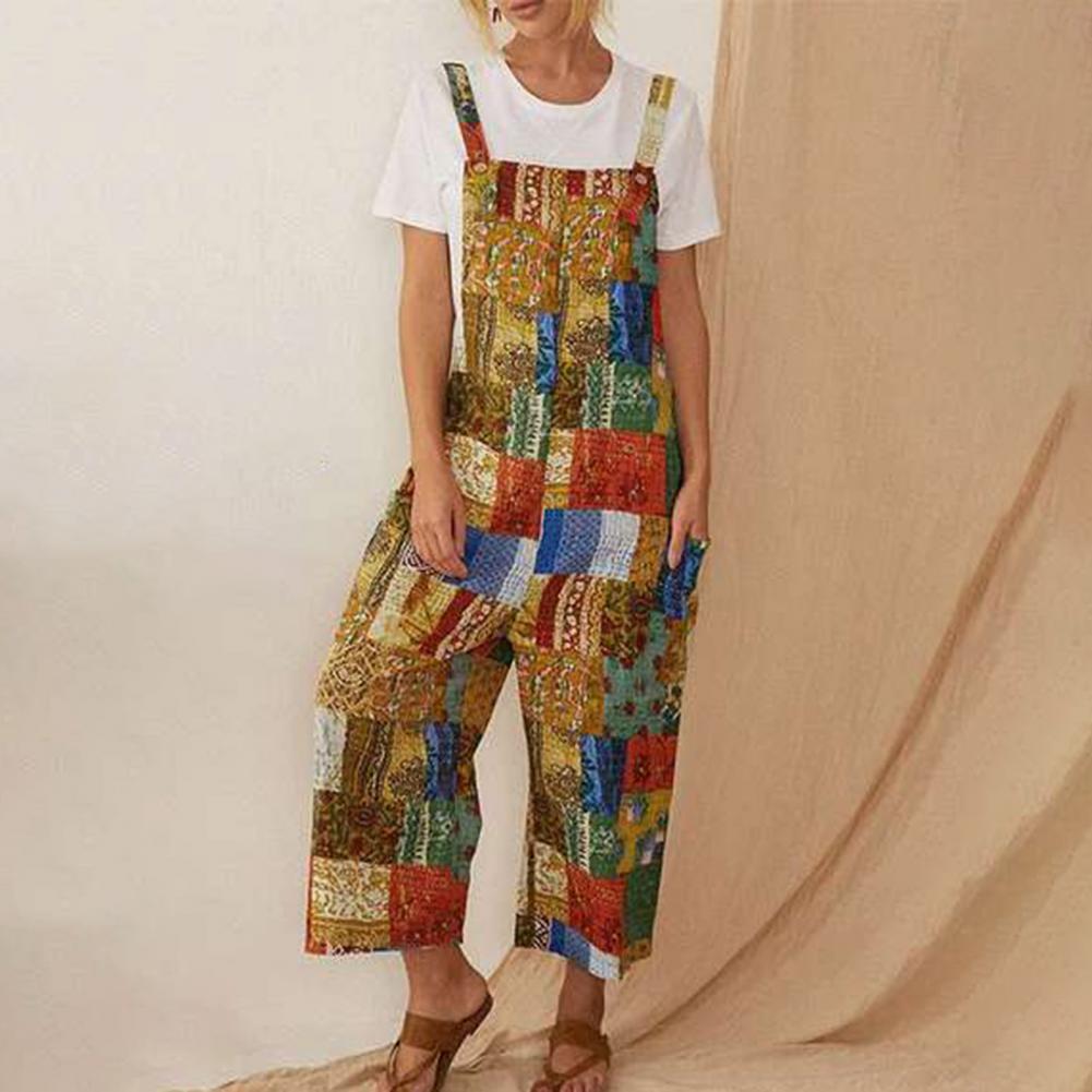 CLAIRE - Vintage Print Weites Bein Jumpsuit