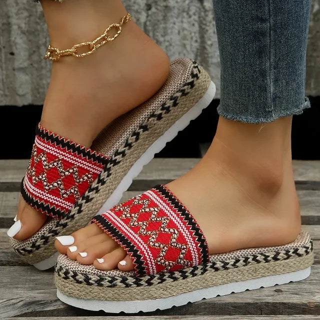 Rosie | Sommerhausschuhe im Bohemian-Stil