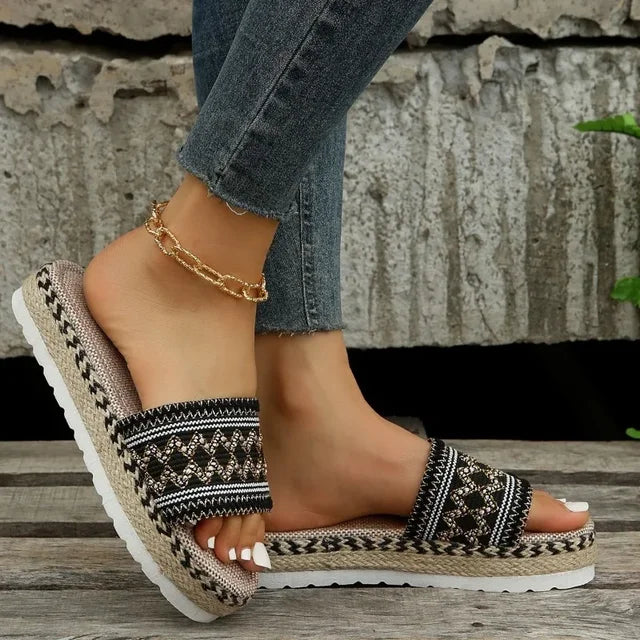 Rosie | Sommerhausschuhe im Bohemian-Stil