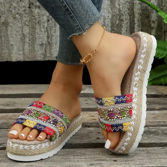 Rosie | Sommerhausschuhe im Bohemian-Stil