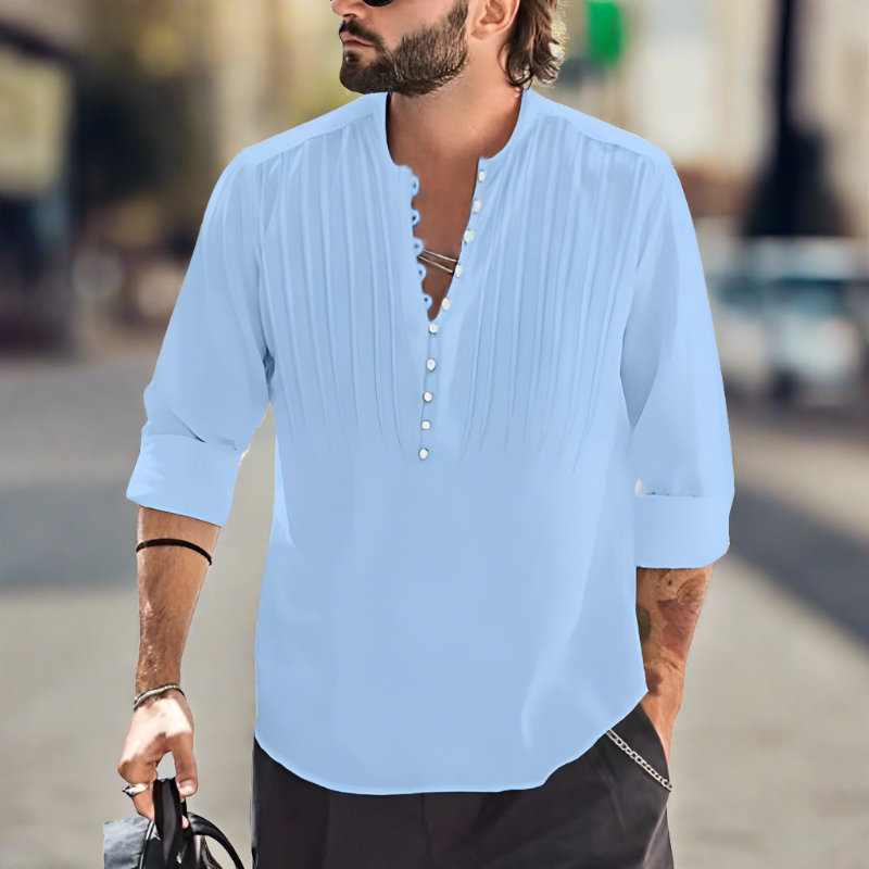 Luca | Sommershirt mit Stil und V-Ausschnitt für Herren
