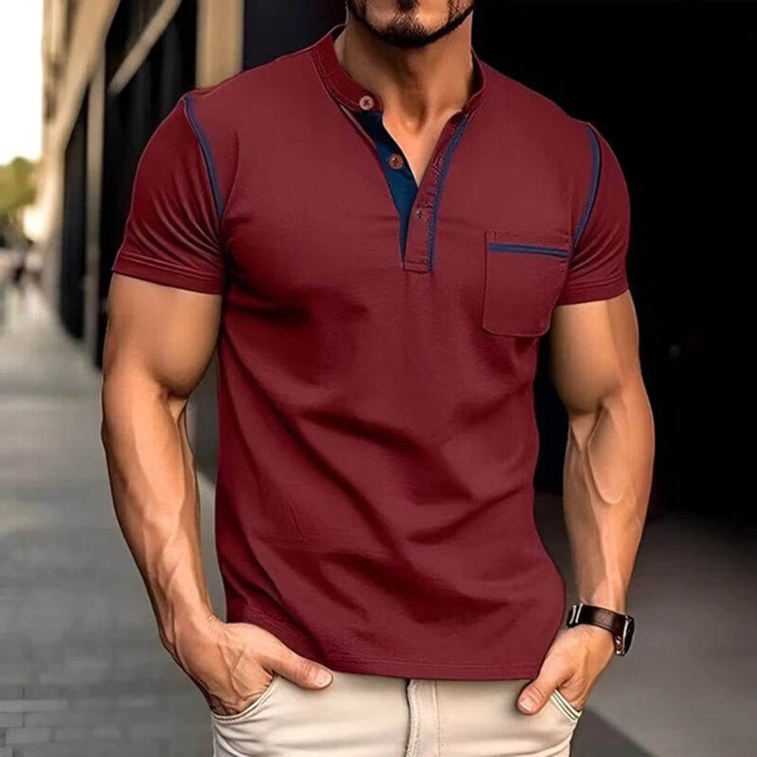 Luca | Henley-Shirt mit Eleganter Passform und Bequemem Stretchstoff für Männer