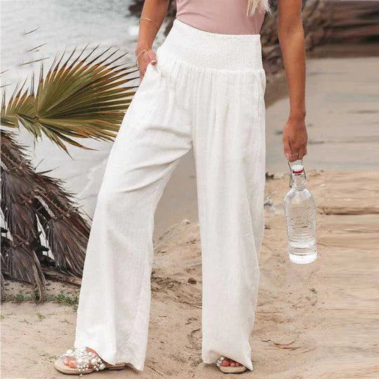 Calla - Baumwoll-Leinen-Hose mit weitem Bein