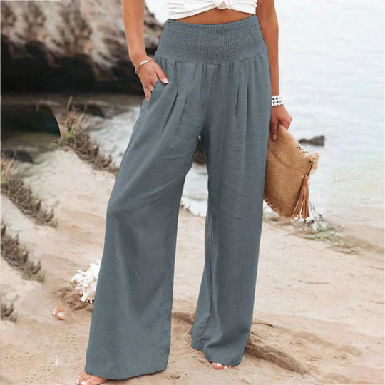 Calla - Baumwoll-Leinen-Hose mit weitem Bein