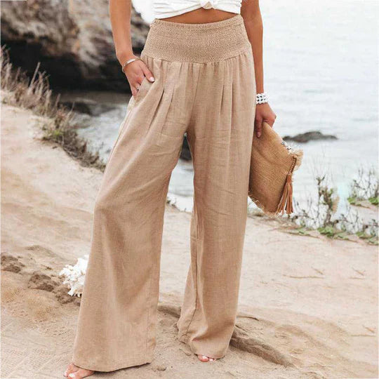 Calla - Baumwoll-Leinen-Hose mit weitem Bein