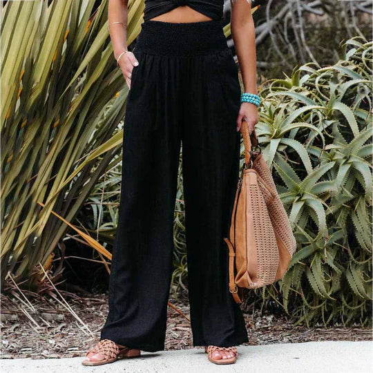 Calla - Baumwoll-Leinen-Hose mit weitem Bein