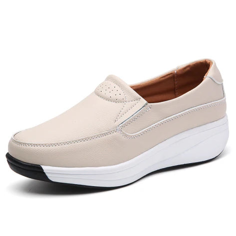 Mandie | Damen Leder-Slipper mit dicker Sohle